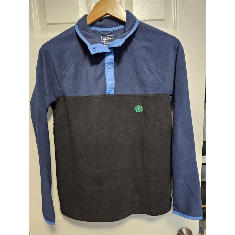 LL Bean Women’s Small Colorblock Fleece Blue/Black Outdoor Jacket NWT